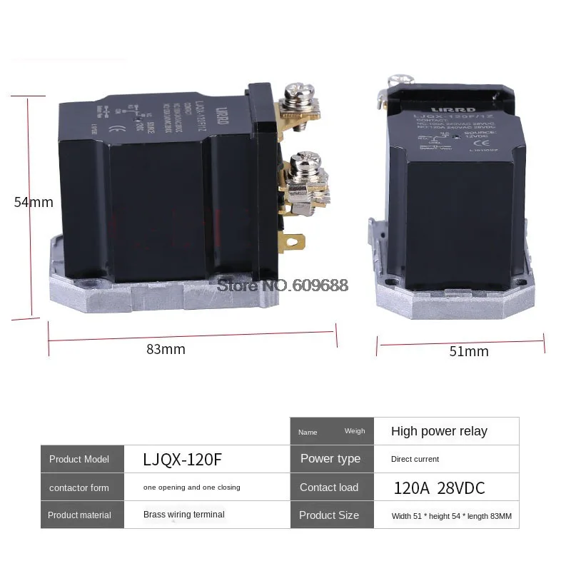 JQX-120F/1Z High Power Relay 120A Big Current 12V 24V LJQX-60F 100A 80A