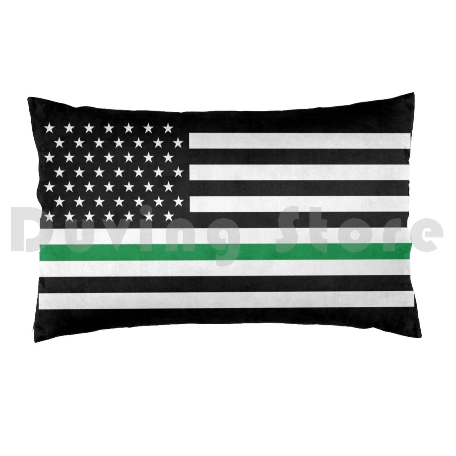 Usa Thin Green Line / Military Service Flag Pillow Case Printed 35x50 Usa Military Patriot Patriotic Murica