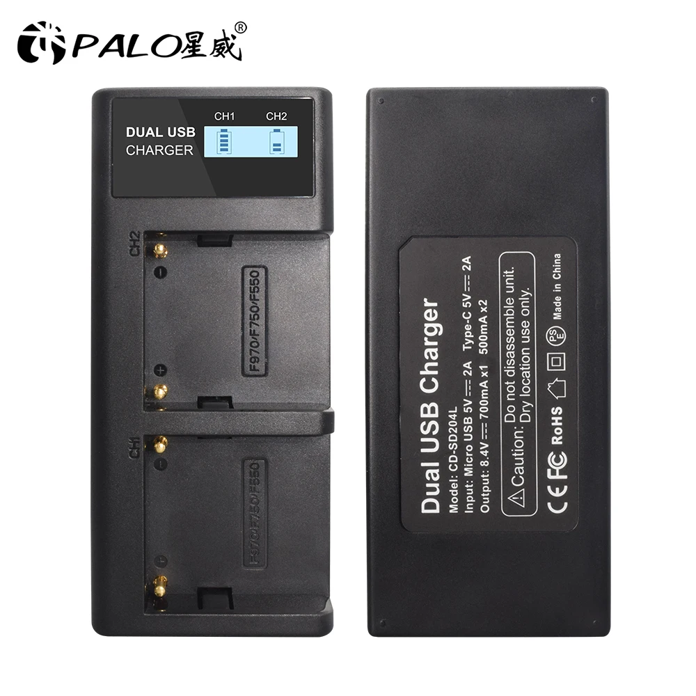 PALO NP-F960 NP-F970 NPF960 NPF970 LCD Pin Sạc Cho SONY F960 F970 F930 F950 F770 F570 CCD-SC55 NP-F550 NP-F770 NP-F750