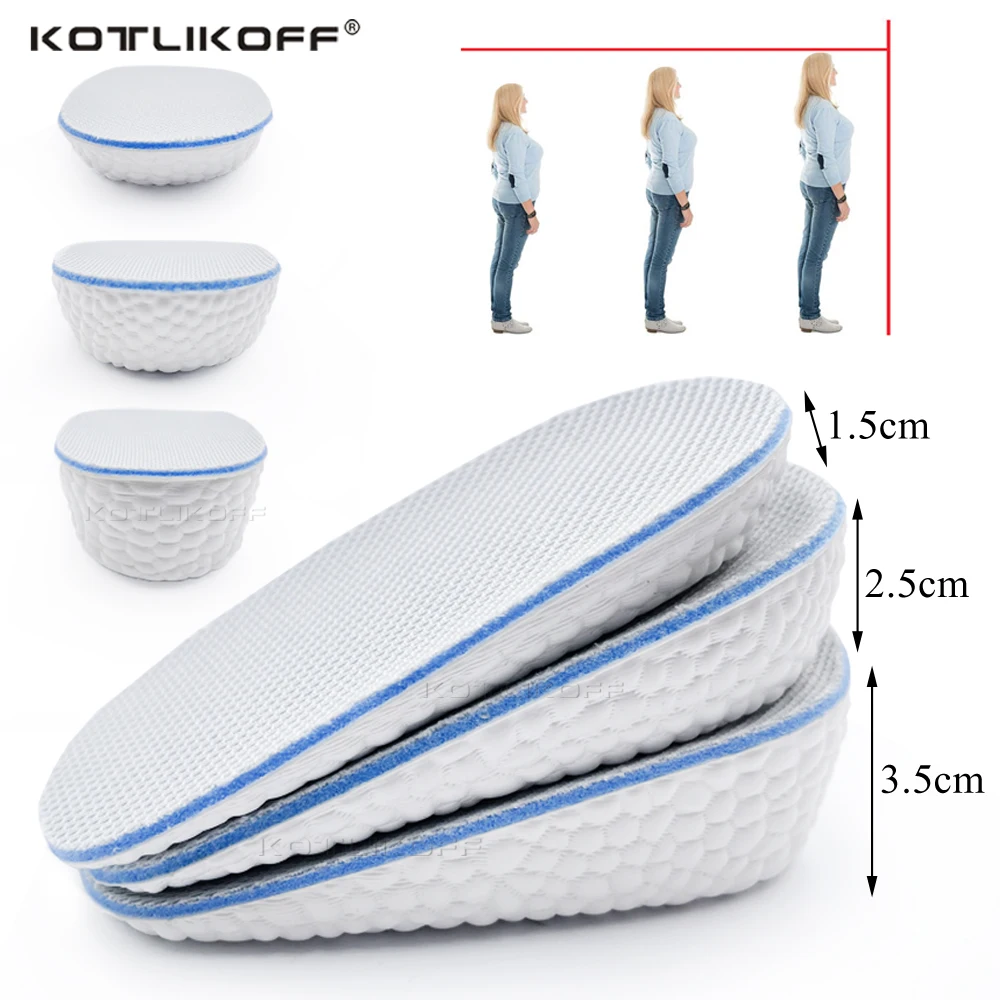 

Shoe Insoles Breathable Half Insole Heighten Heel Insert Sports Shoes Pad Cushion Unisex 1.5/2.5/3.5cm Height Increase Insoles