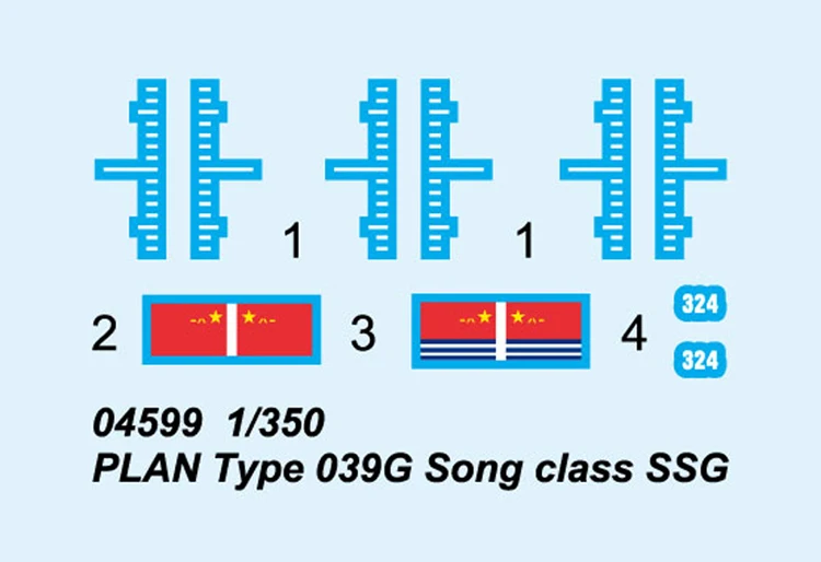 Trumpeter 04599 1:350 Scale Chinese Type 039g Song Class Submarine Toy Hobby Military Assembly Plastic Model Building Kit