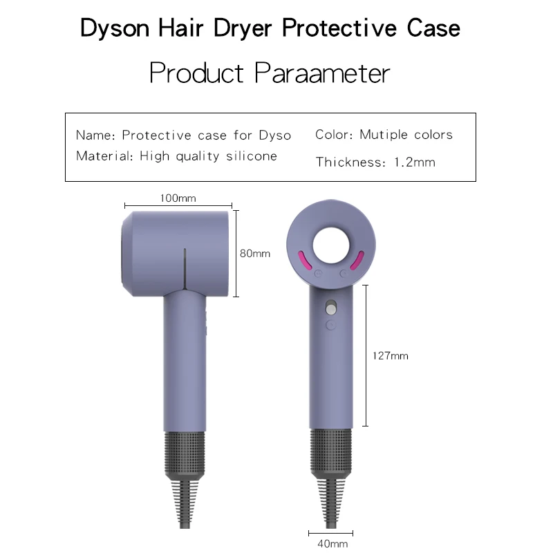 Silicone Anti-scratch Body Head Protective Cover Case Skin for Dyson Hair Dryer Travel Case DropShipping Wholesale