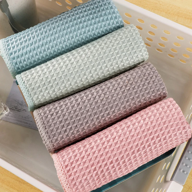 Waffle Kitchen Towels Microfiber Cloth Automotive Wholesale Wipes For Glass Cars Cleaning Tableware Dish Drying Hydrophilic Rags