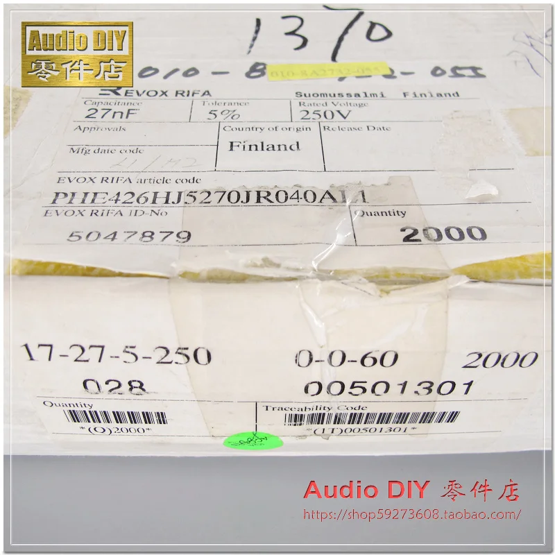 20 قطعة/50 قطعة RIFA PHE426 0.027 فائق التوهج/250 فولت 5% MKP فيلم مكثف (27nF 273 ، الملعب 5 مللي متر) #4