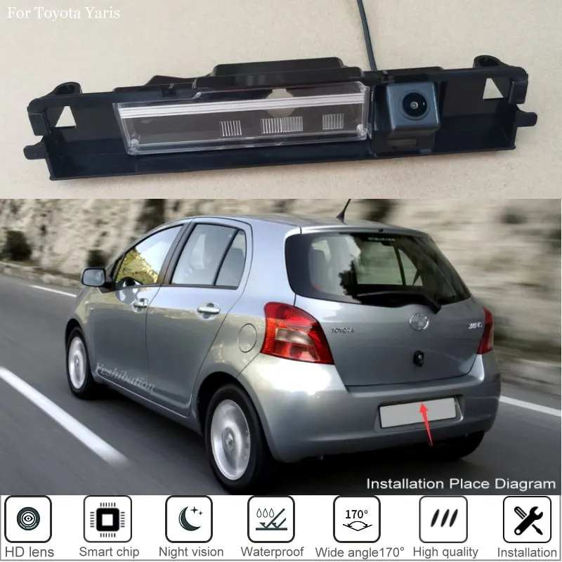 Car Rear View Reverse Backup Camera For Toyota Yaris Hatchback 2006 2007 2008 2009 2010 2011 2012 For Parking HD Night Vision