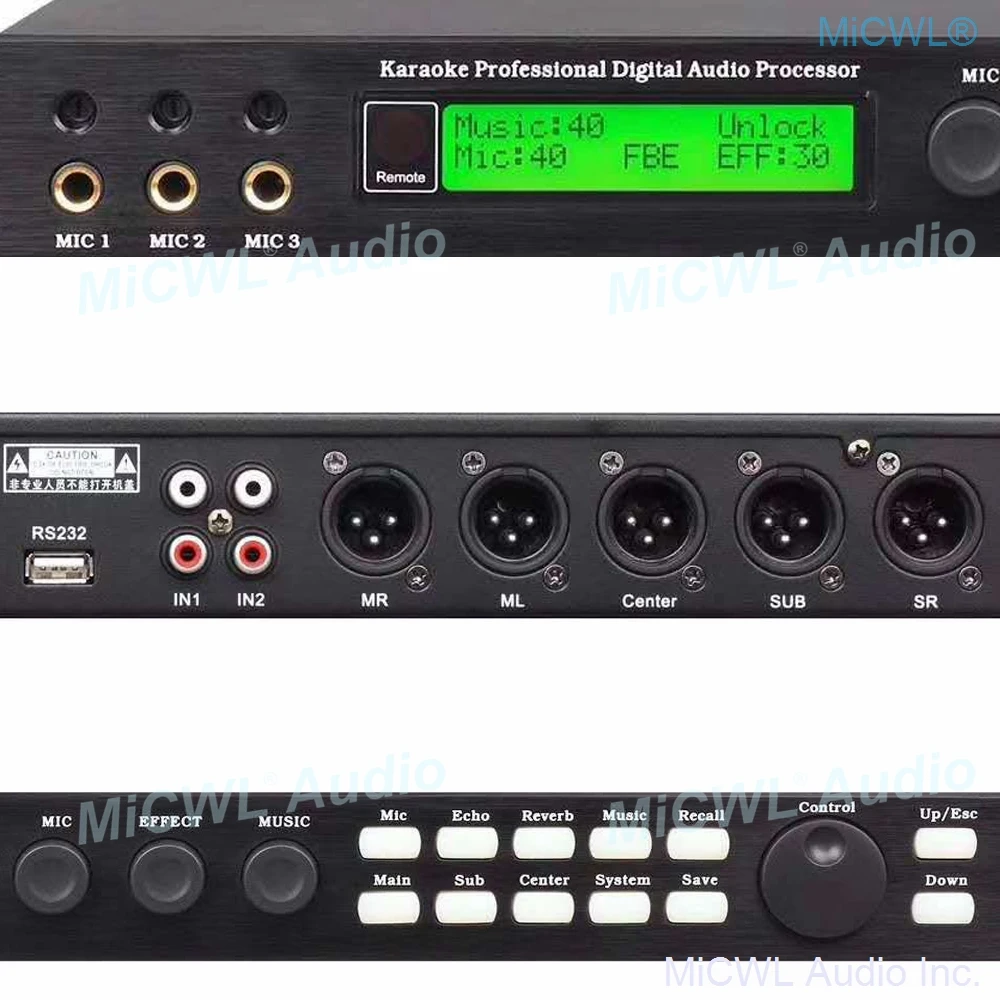 Diskon Besar Mikrofon Panggung Konferensi Karaoke Nirkabel Digital Efektor VST DirectX Pengolahan Sinyal 3 Saluran Input RS232