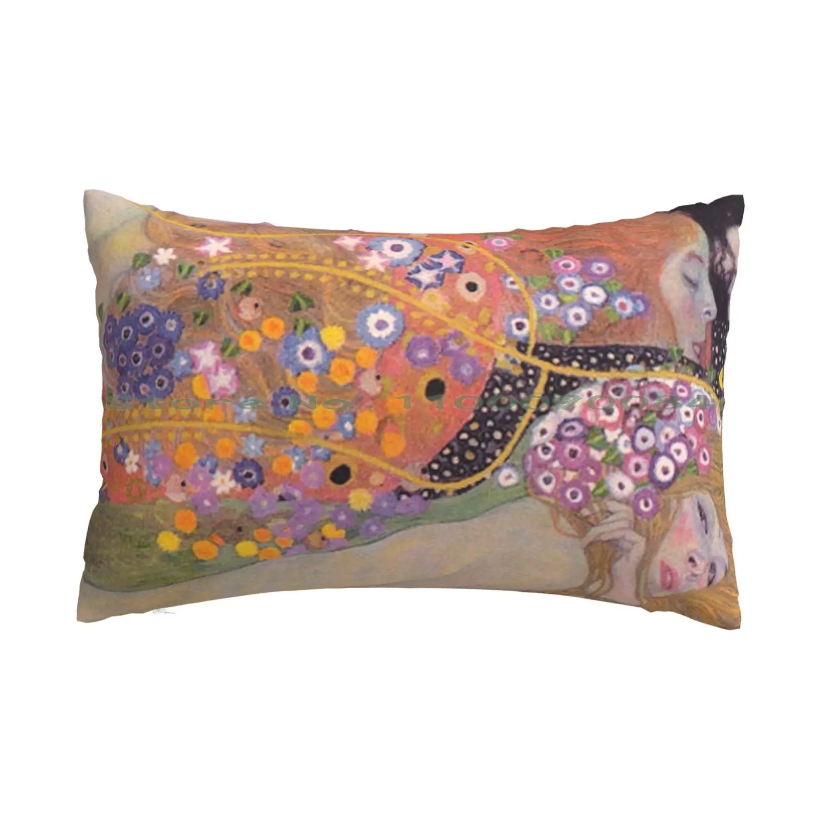 Water Snakes-Gustav Klimt Pillow Case 20x30 50*75 Sofa Bedroom Women Lgbtq Gay Girlfriend Flowers Floral Famous Celebrity