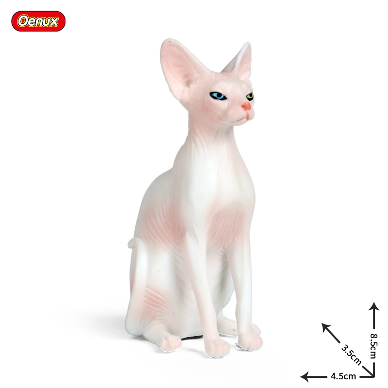 Oenux Lovely Pet Cat Dog Model Action Figure Persian Cat Sphynx Kitty Puppy Boxer Pomeranian Figurine Educational Kids Toy