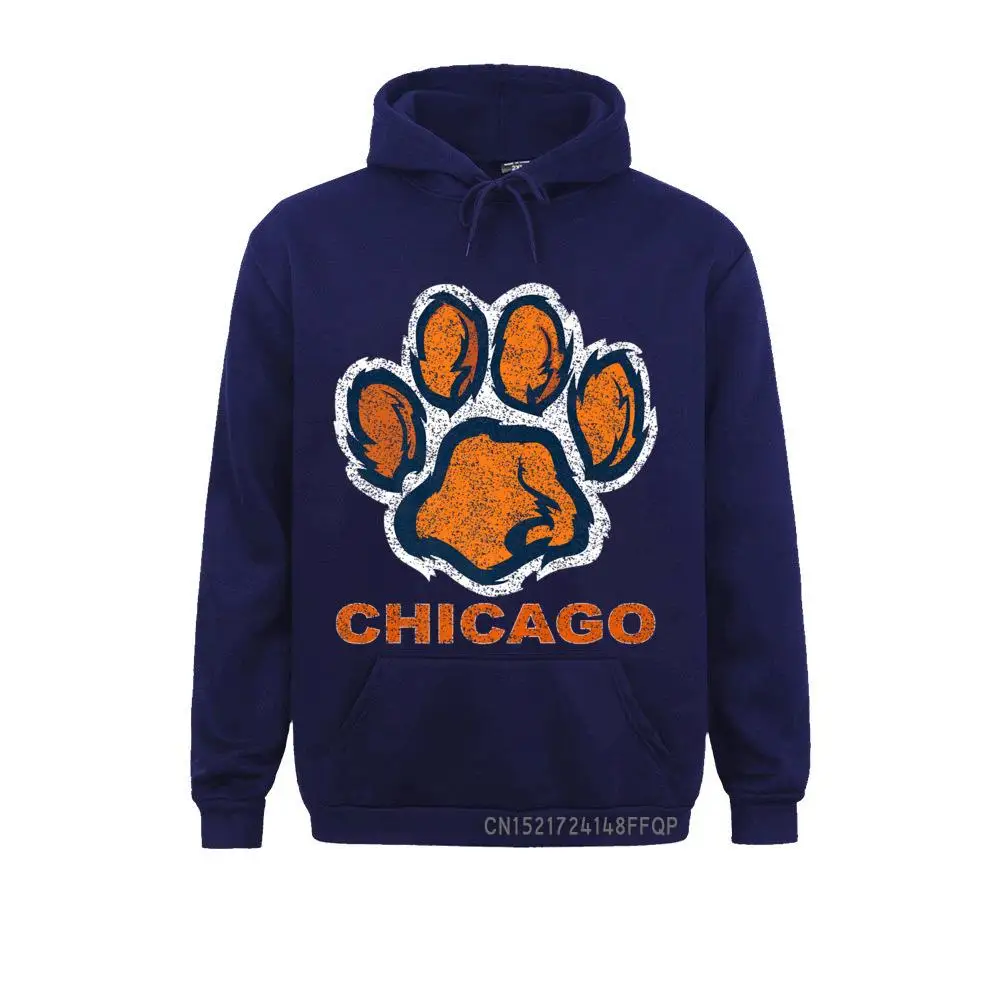 Vintage Foot Paw Bear Orange Chicago Gifts Premium Pullover Sweatshirts For Men Labor Day Hoodies Street Hoods 2021 New