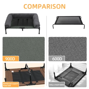Extra Large Cooling Elevated Dog Bed with Bolster Raised Pet Cot Lounger Indoor Outdoor Waterproof 6