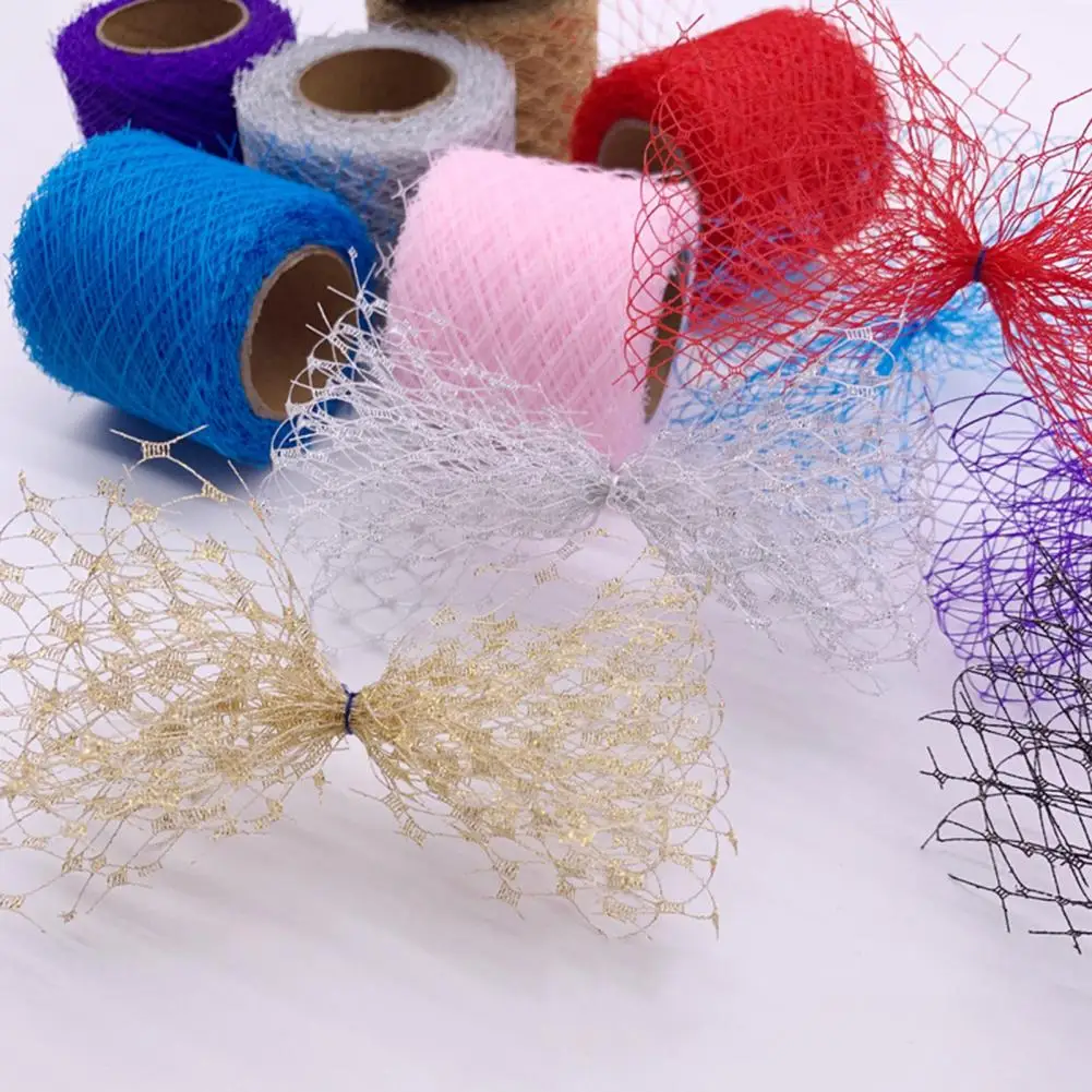 Net Yarn 1 Roll Delicate Craft Making Wired Mesh Ribbon Long Lasting Tulle Ribbon Exquisite Workmanship   for Hairpin Making