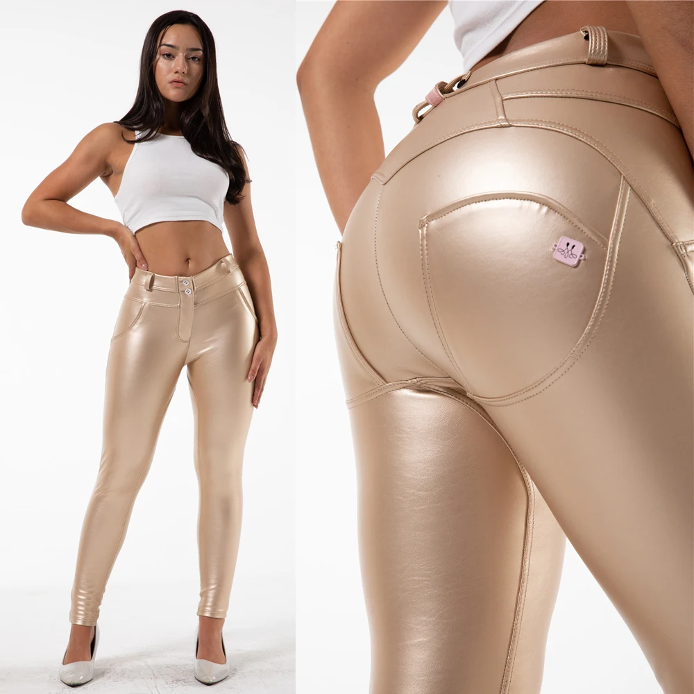 Shascullfites Melody Gold Leggings pantalones de cuero cálidos estilos pantalones deportivos para mujer pantalones femeninos de moda Leggings Scrunch