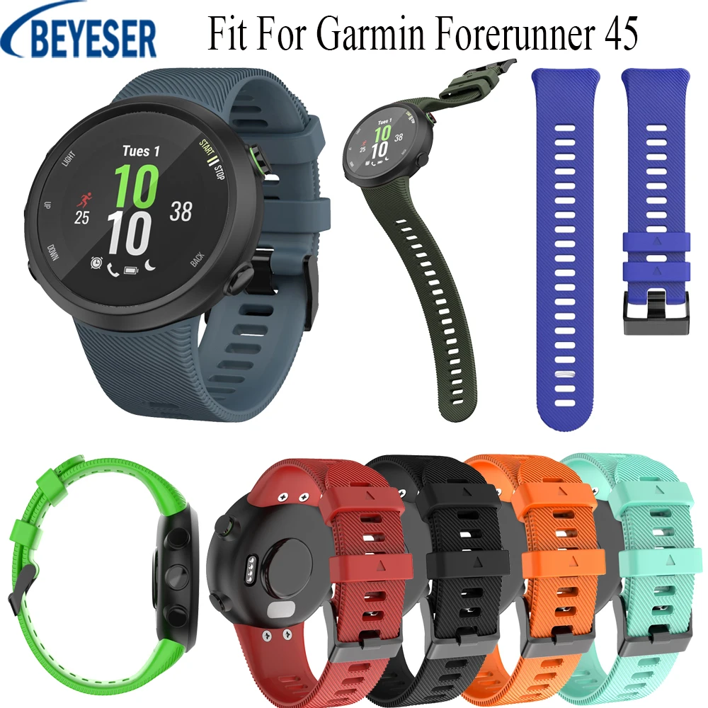 Correa de silicona suave para reloj Garmin Forerunner 45, correa de repuesto deportiva, pulsera inteligente, 20mm