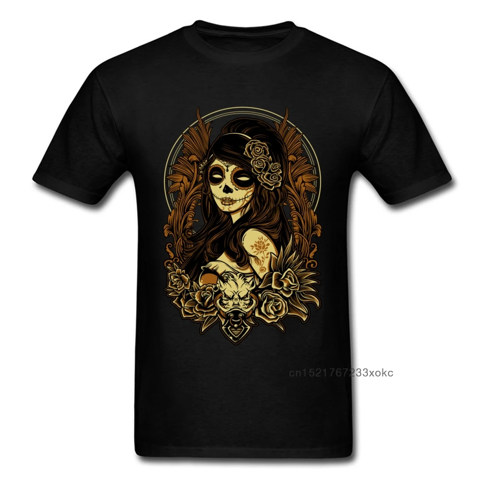 Night Of The Kitsune Mask T Shirt Men T-shirt Mexico Dead Skull Tshirt Horror Art Tops Tees Halloween Clothing Black