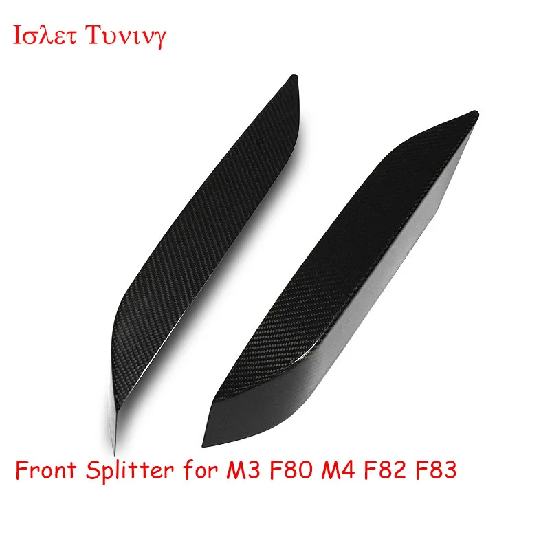 Dry Carbon Front Bumper Splitter for BMW M3 F80 M4 F82 F83 Upper Fog Lights Corner Trims Cover 2014 2015 2016+