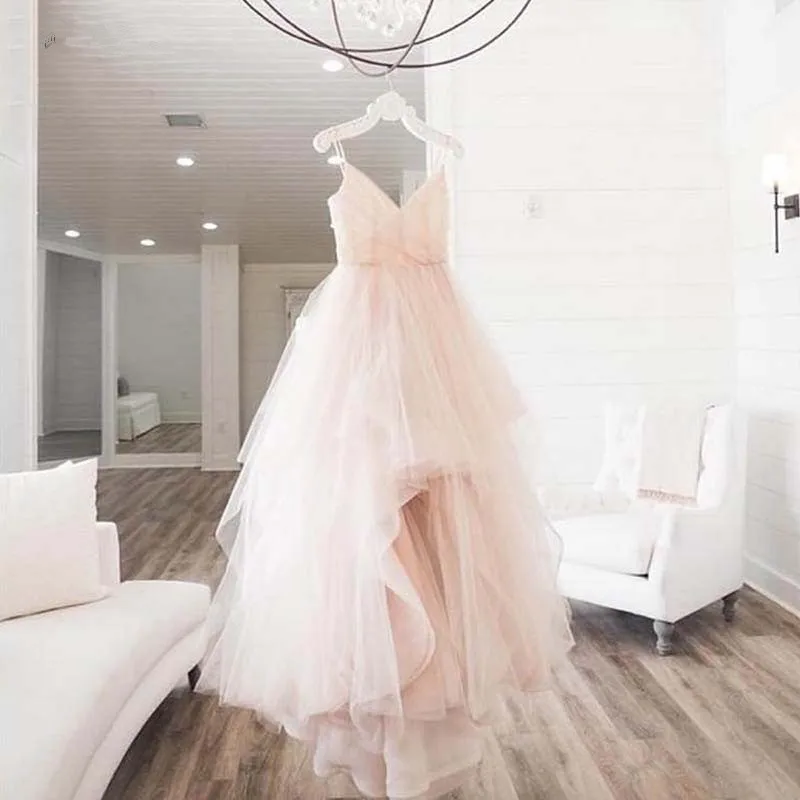 Robe de Mariée Romantique Blanche en Tulle Longueur au Sol, Tenue de Plage avec Fermeture Éclair au Dos et Queue de 30cm, pour les Patients, Quelles que soient les Bretelles, 2019