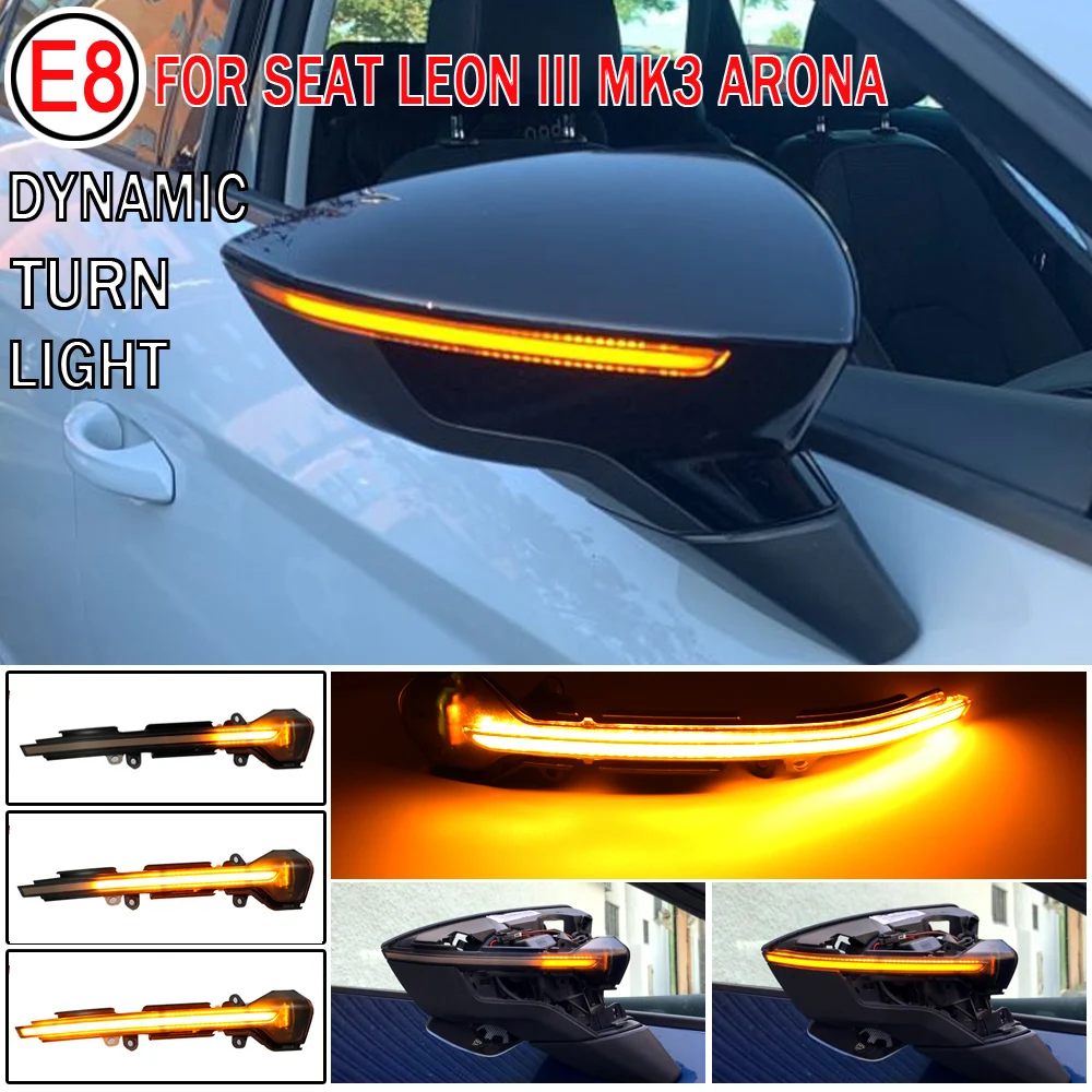 For Seat Leon III MK3 5F ST FR Cupra Ibiza MK5 V KJ1 Arona KJ7 Dynamic Turn Signal Light Side Mirror Indicator Blinker Lamp