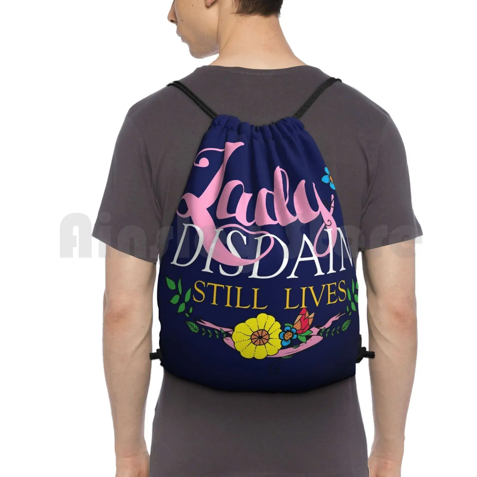 Lady Disdain Backpack Drawstring Bags Gym Bag Waterproof Shakespeare Much Ado About Nothing Disdain Dislike Snarky Humor