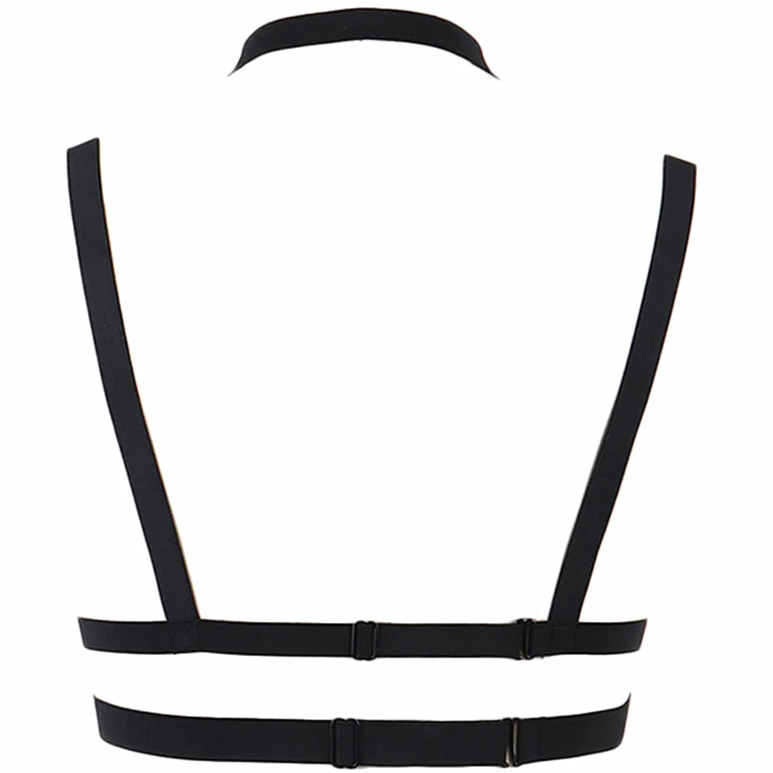 Pastel Goth Black Pentagram Cage Bra Sexy Lingerie Bondage Body Harness Belt Punk Open Chest Star Body Cage Woman Harness Bra
