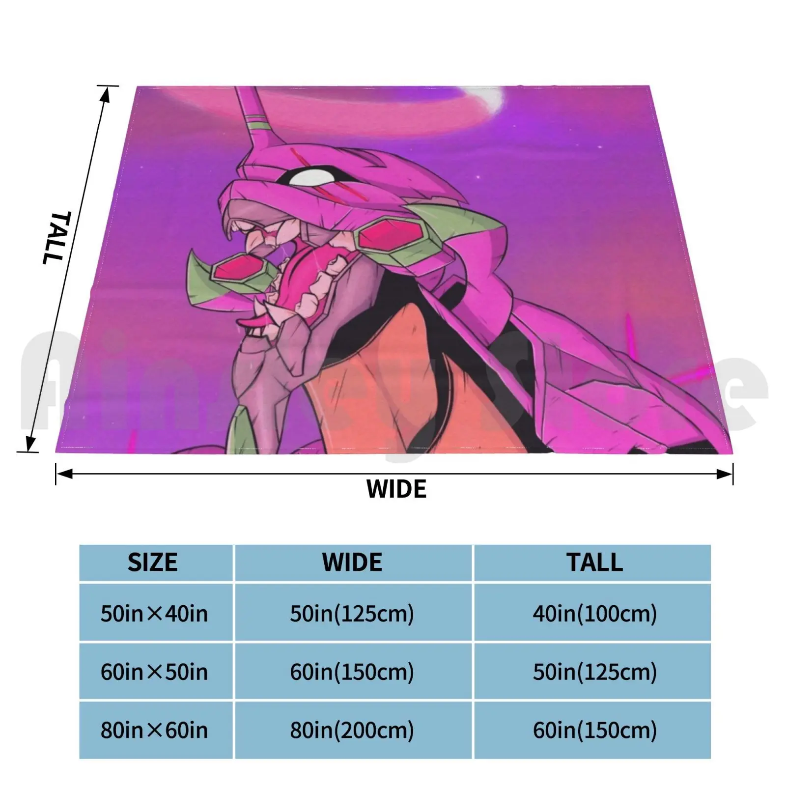 Eva-01 Blanket For Sofa Bed Travel Gianax Shinji Ikari Asuka Langley Anime 90s Anime Retro