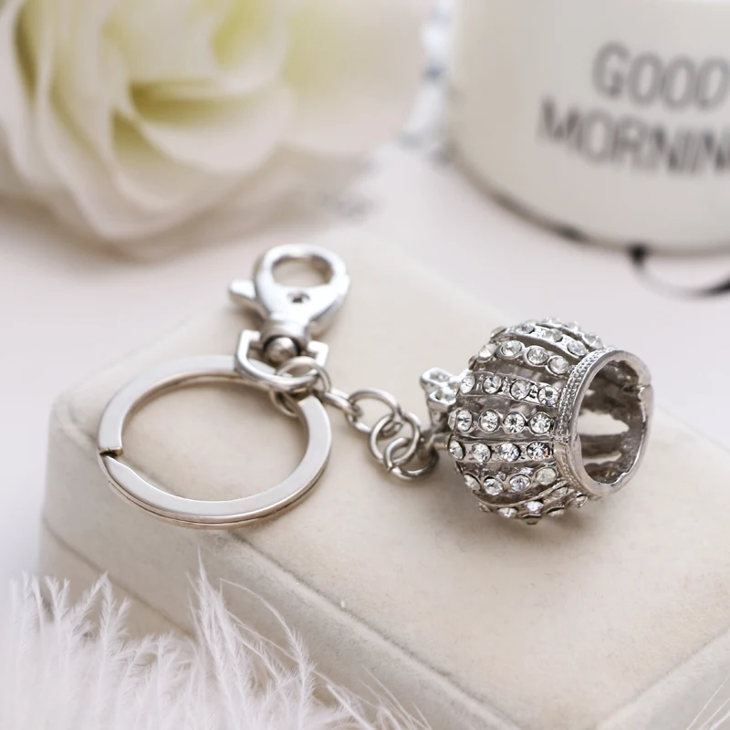 2021 spring new fashion rhinestone cute noble hollow crown crystal gemstone bag wallet keychain birthday party gift