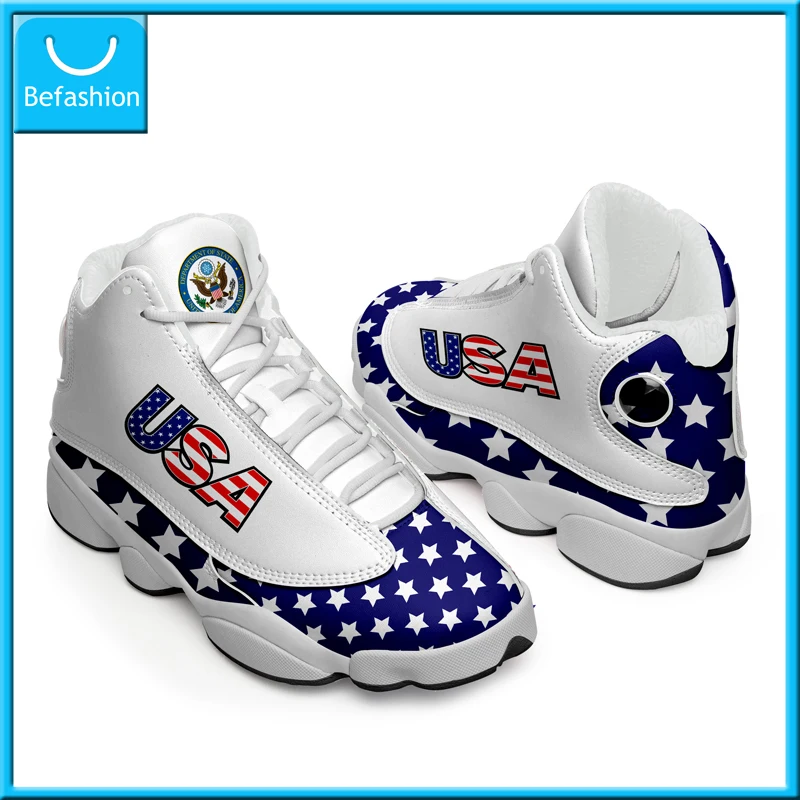 Dropshipping Print On Demand Custom Basketball Sneaker USA United States Flag Custom Print POD Shoes Free Shipping