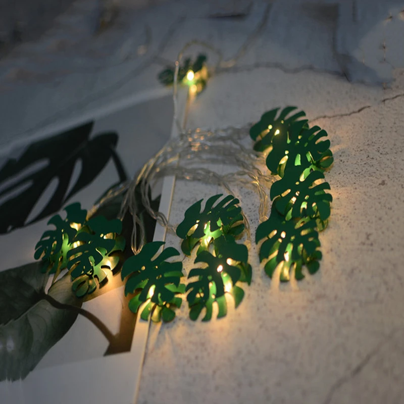 LED String Lights Christmas Decoration Turtle Leaf 2 Meter 10LED Battery Box For Birthday Wedding Party Home Dec Gift Warm White