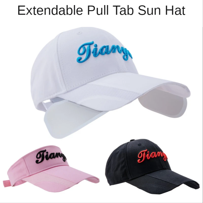 New Product Golf Hat Pull-tab Retractable Sun Hat Unisex Sports Ball Cap Travel Outing Sports Outdoor Biking Sunshade Hat