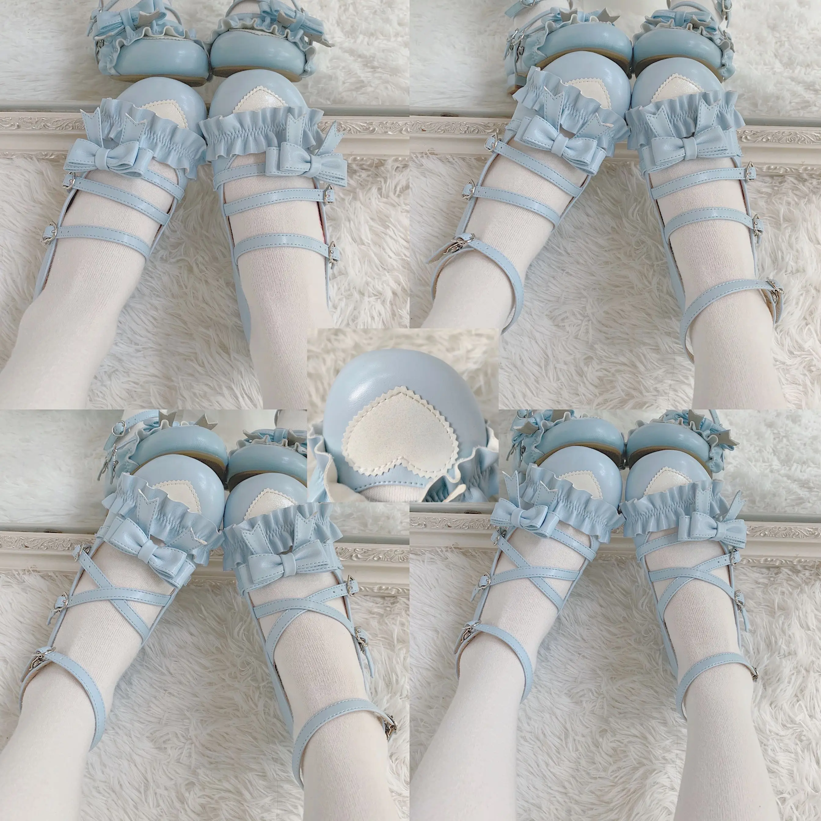 Japanische Student Süße Lolita Schuhe Vintage Runde Kopf Komfortable Frauen Schuhe Nette Bowknot Kreuz Gurt Kawaii Schuhe Loli Cos