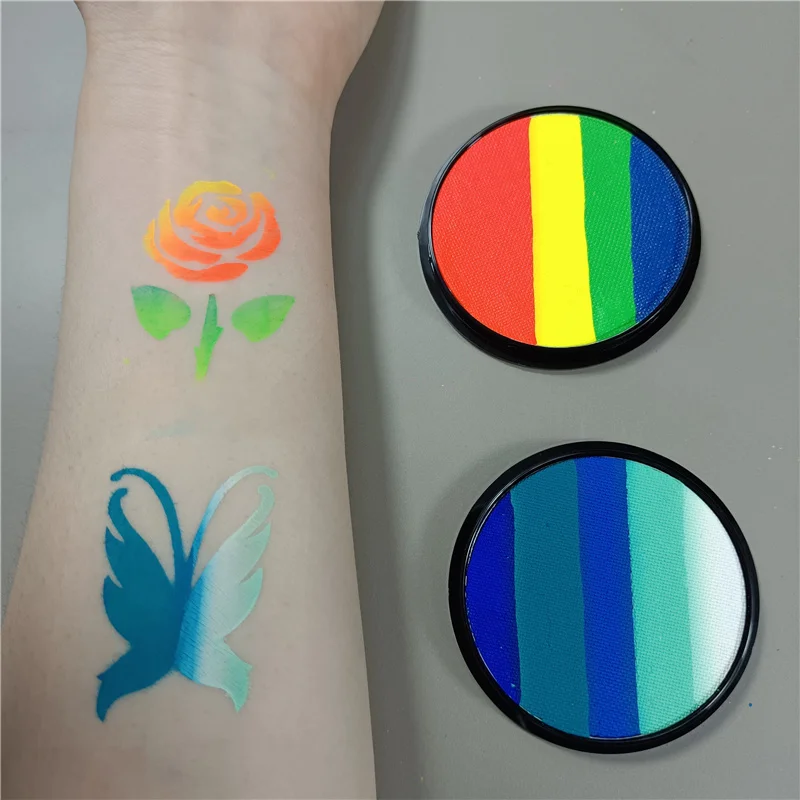 20g Face Painting Rainbow Cake Spilt Neon Color Professional Actiation Washable Customized Body Art