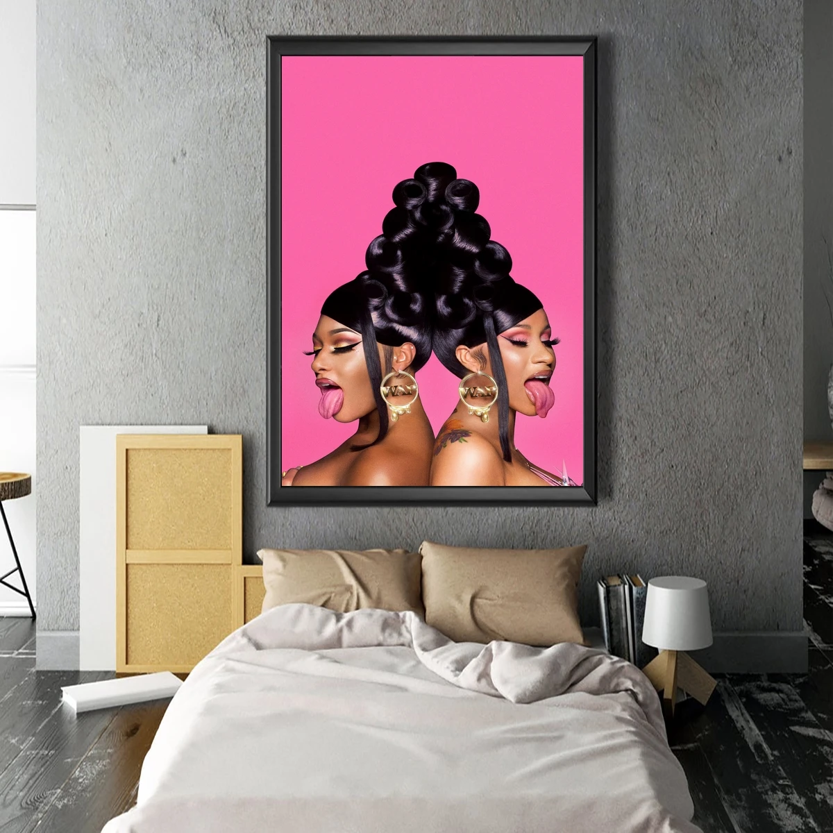 Cardi B Megan Thee Stallion Team Up For WAP Poster Music Album Print Canvas Poster Home Decoration Wall Painting (No Frame)