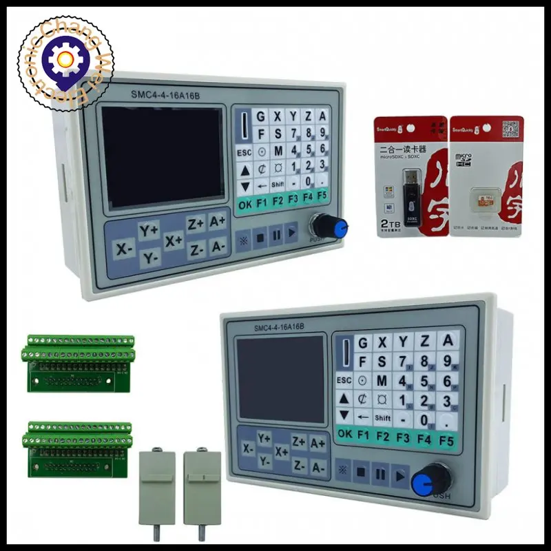 CNC controller SMC4-4-16A16B offline controller 50KHZ CNC 4 Axis Breakout Board Carving Engraving Machine Control System Card