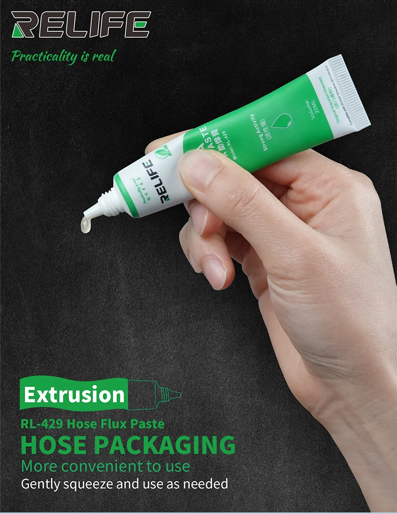 RELIFE RL-429 Hose Type Mobile Phone Maintenance Flux BGA Solder Paste Flux Original Strong Activity Imported Raw Material
