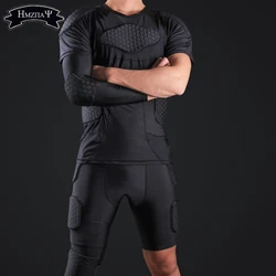 Men's Padded Shirt Training Vest T-shirt Short Set Ribs Thighs Buttocks Protector Football Basketball Hockey Protective Gear