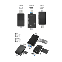 New 6-In-1Card Reader USB2.0 Micro USB 2.0 Type C to SD Micro SD TF  Adapter Smart Memory SD OTG Card Reader for Laptop
