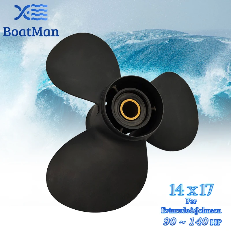 

BoatMan® 14X17 Aluminum Propeller for Evinrude&Johnson 90HP 115HP 140HP Outboard Motor 15 Tooth Boat Yacht Accessories Marine