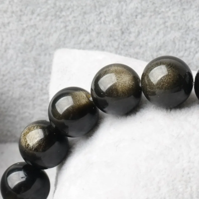 Natural Obsidian Stone Smooth Round 4/6/8/10/12/14/16mm Necklace Bracelet Jewelry Loose Beads 15 Inch wk91