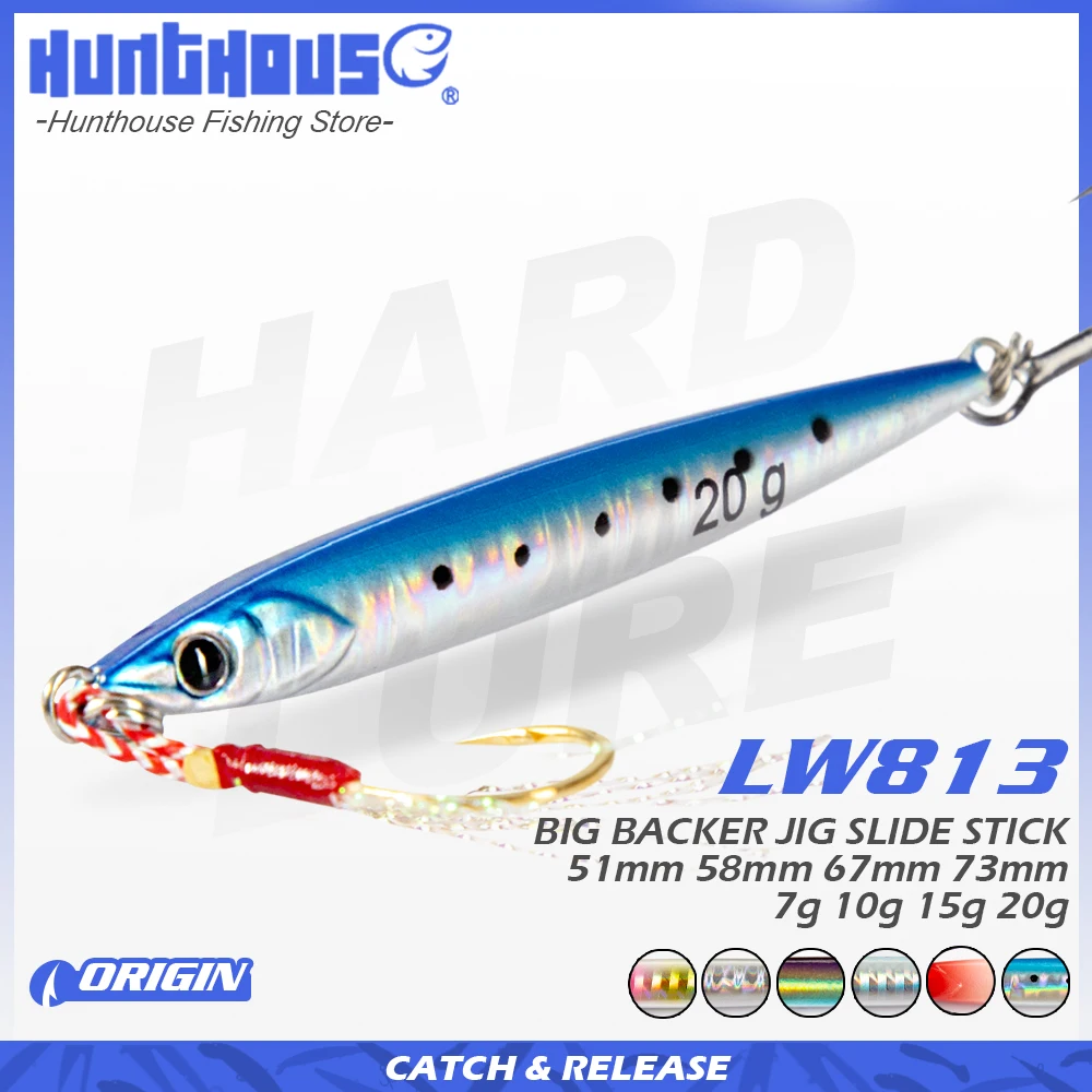 Hunthouse 7g/10g/15g/20g jigging fishing hard lure sinking metal spoon bait shore casting jig Artificial sea bass catfish