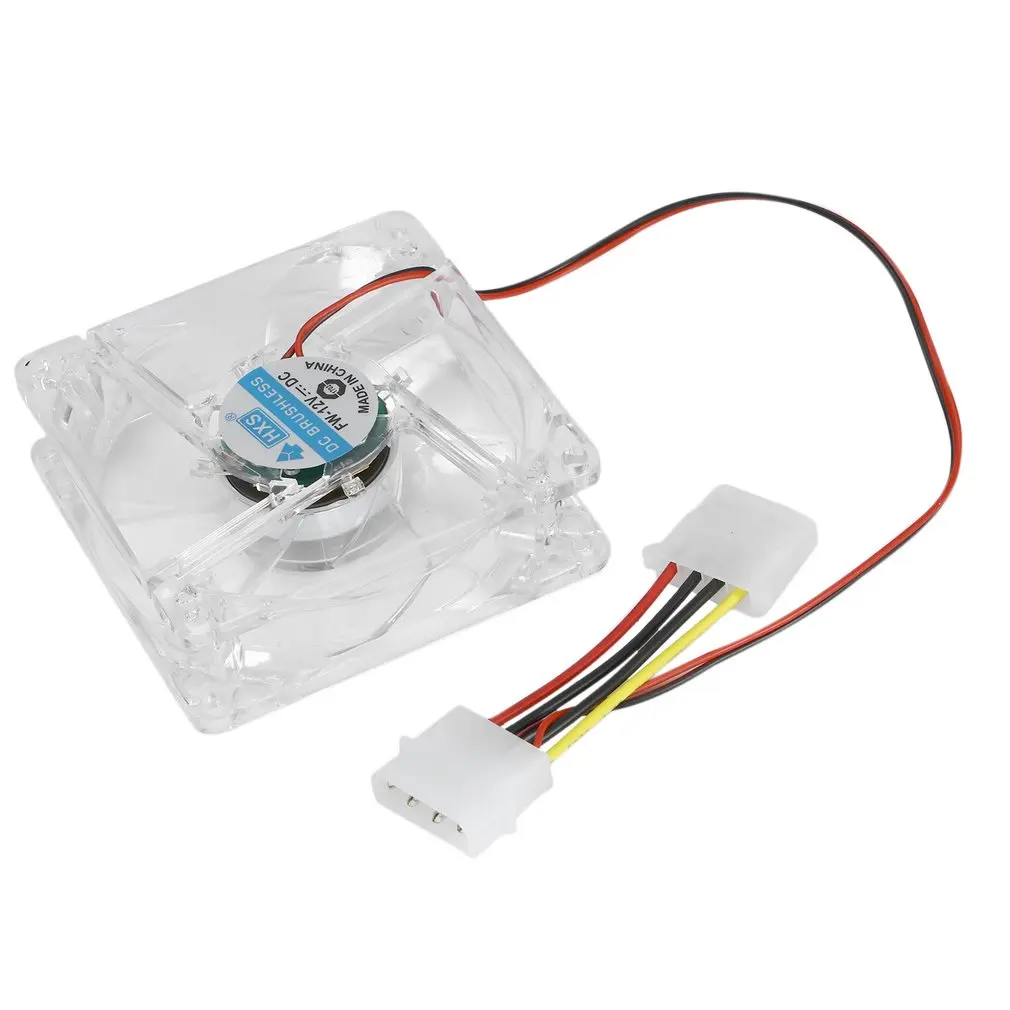 Computer PC Fan 80mm With LED 8025 Silent Cooling Fan 12V LED Luminous Chass Computer Case Cooling Fan Mod Easy Installed