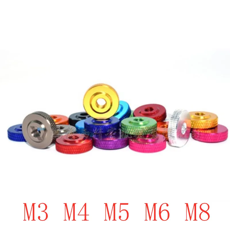 5-10pcs/lot M3 M4 m5 m6 m8 Anodized Aluminum Knurled small Step Hand Thumb Nut for FPV RC Models