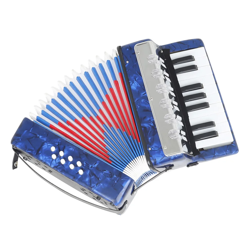 17-Key 8 Bass Small Celluloid Accordion Mini Rhythm Band Toys Educational Musical Instrument Toy for Children Beginner Gifts