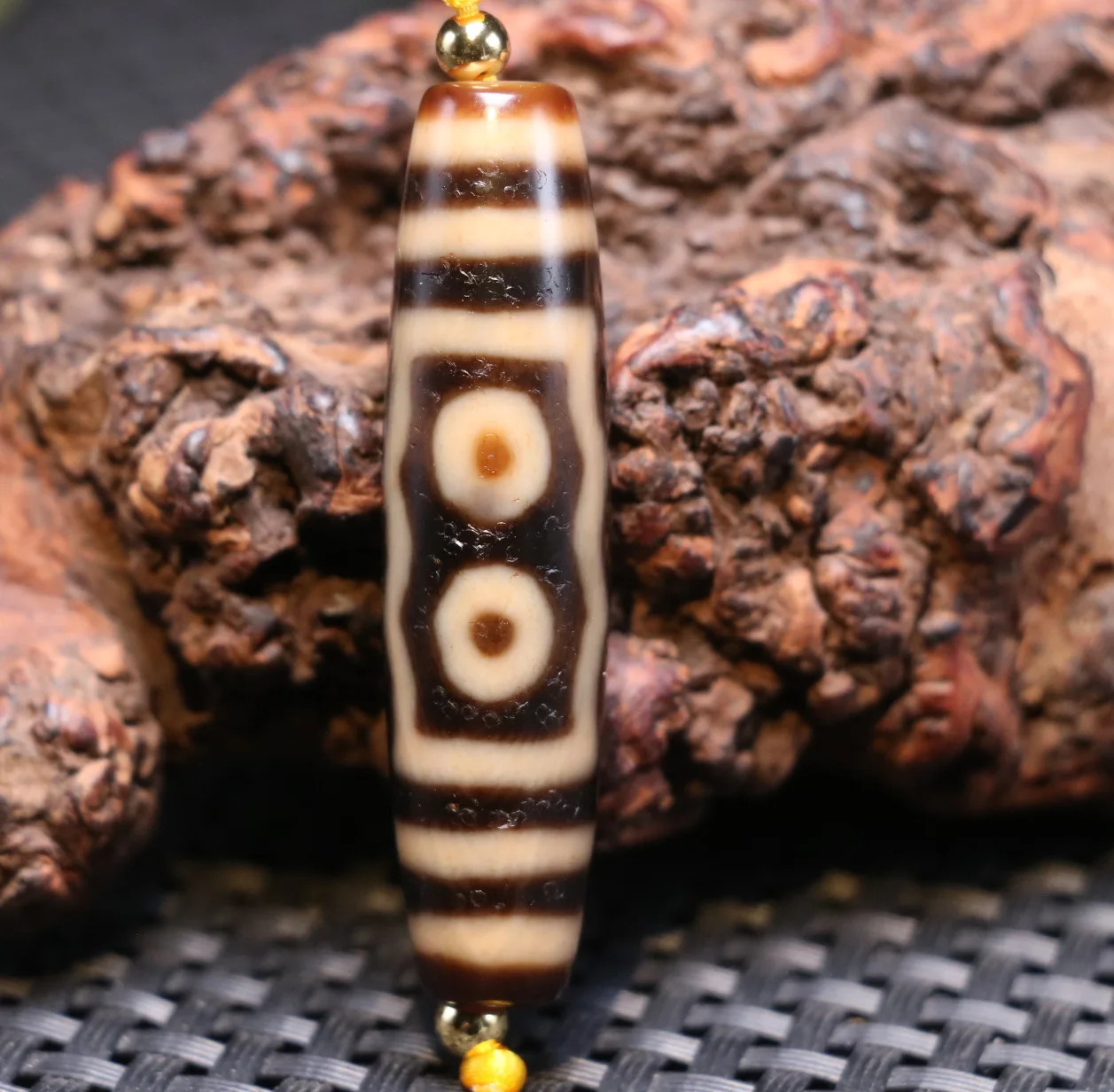 

3A Energy Tibetan old Agate Ivory Color 5 Eye Wealth Symbol dZi Bead Totem Amulet Pendant Amulet LKbrother Top Quality