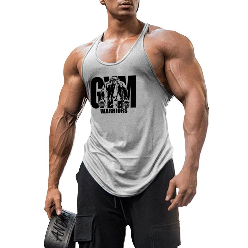 Letni podkoszulek na siłownię Y Back Stringer Tank Top męska odzież bawełniana kulturystyka koszula bez rękawów kamizelka fitness podkoszulki umięśnione koszulka treningowa
