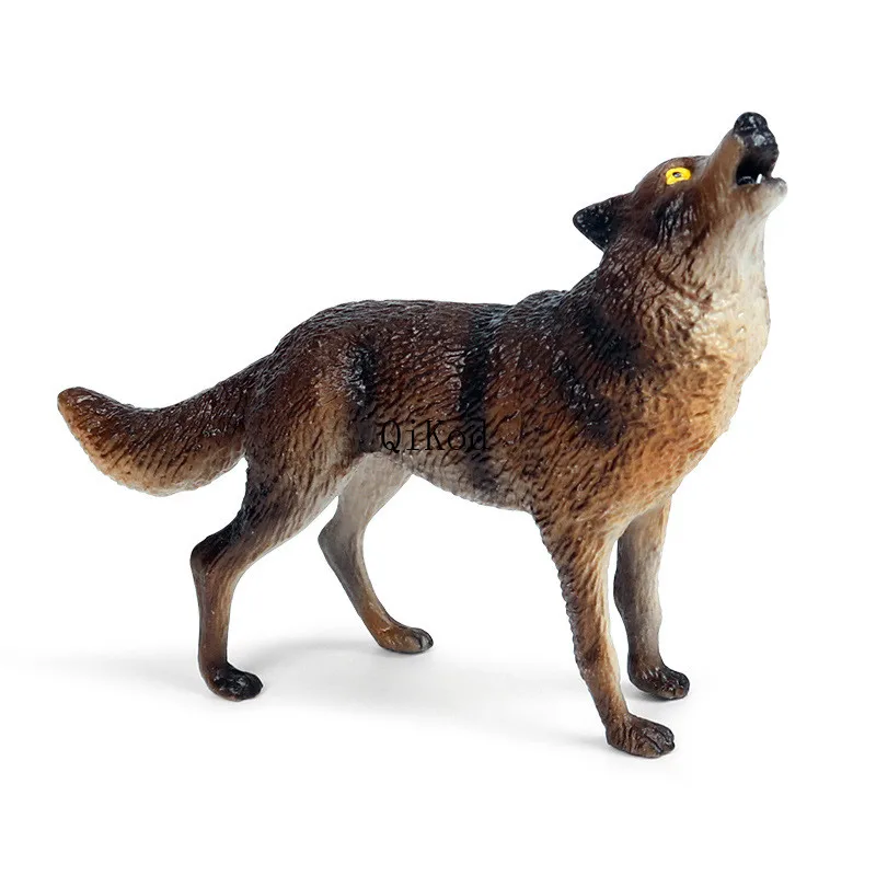 Hot Sale Wild Beast Animals Gray Wolf Simulation Baby Wolves Action Figures Collection Lifelike PVC High Quality Model Toy