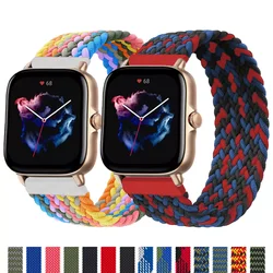 20mm 22mm Braided solo loop For Amazfit GTS 4/2/2e/GTS2 Mini/GTR 3/3 Pro/4/GTR2/2e/stratos 2/3 Bracelet Watch Amazfit bip strap