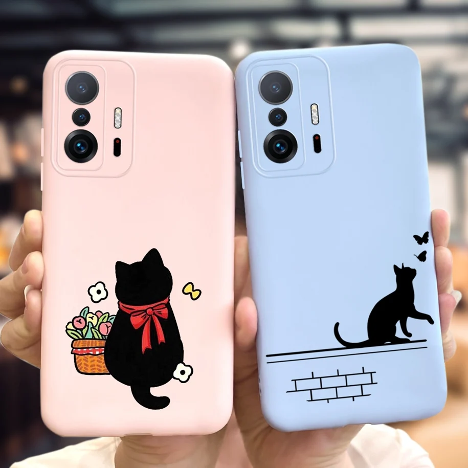 Love Heart Couple Case For Xiaomi 11T Pro Global Version Cover Luxury Matte TPU Soft Funda For Xiaomi Redmi Note 11T Mi11T Coque