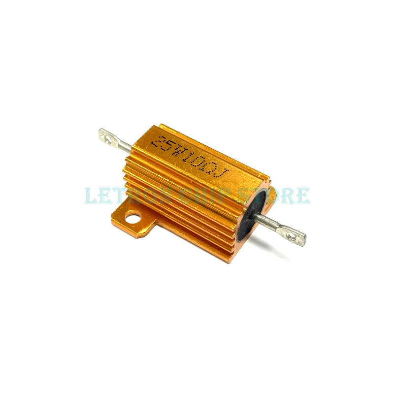 1PCS 25W Aluminum Power Metal Shell Case Wirewound Resistor 0.1~ 30K 1 2 3 5 6 8 10 20 100 150 250 470 1K 10K ohm RX24 RX24-25W