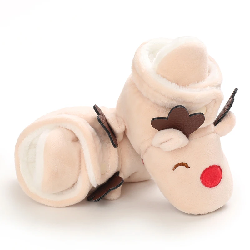 New Christmas Warm Soft Shoes Baby Toddler First Walkers Winter Baby Boy Girl Shoes Xmas Cosplay Cute Cartoon Kids Animal Shoes