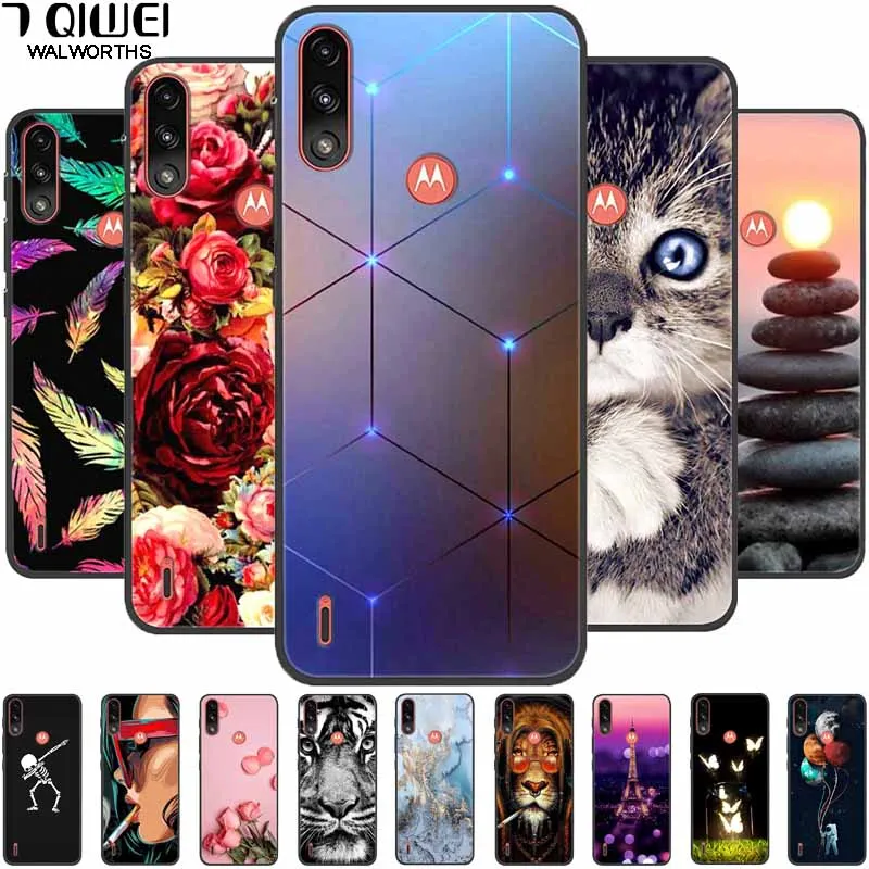 For Moto E7 Power Case Lovely Phone Cover Soft Silicone Back Cases for Motorola Moto E7i Power Case TPU Capa E7Power E 7 Power