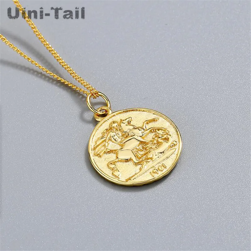 Uini-Tail New Hot Selling 925 Tibetan silver Fashion Retro Portrait Necklace European and American Personality Meteor Jewelry